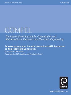 cover image of COMPEL: The International Journal for Computation and Mathematics in Electrical and Electronic Engineering, Volume 22, Issue 3